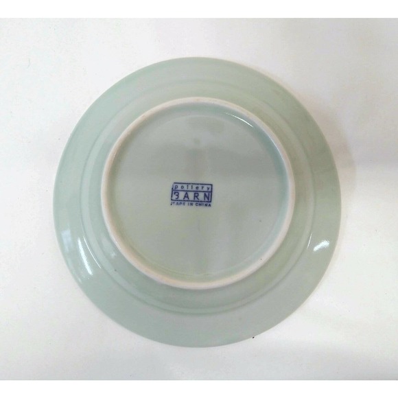 Pottery Barn REPLACEMENT Cup and Saucer Green Scalloped Pattern Ribbed Edge - Picture 8 of 8